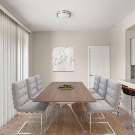Wide open living areas perfect for entertaining a living room with a table and chairs