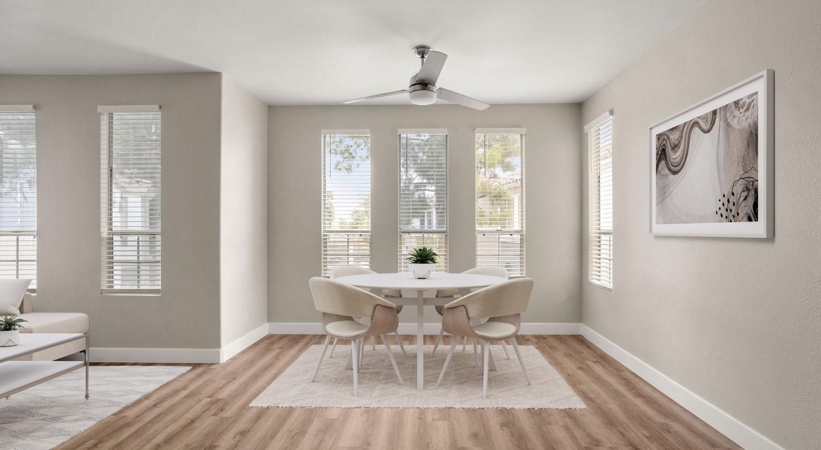 Relax and unwind in stylish living spaces a room with a table and chairs
